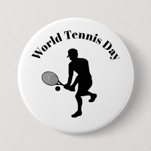Male Tennis Player Silhouette Tennis Button