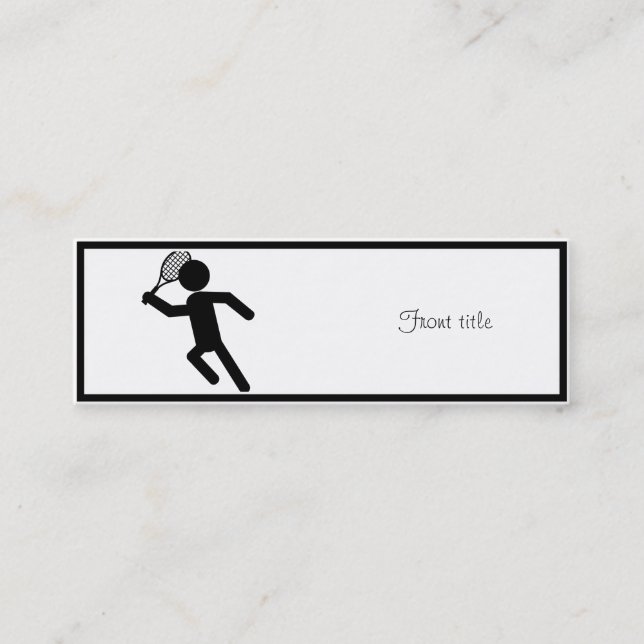 Male Tennis Player - Tennis Symbol Mini Business Card (Front)