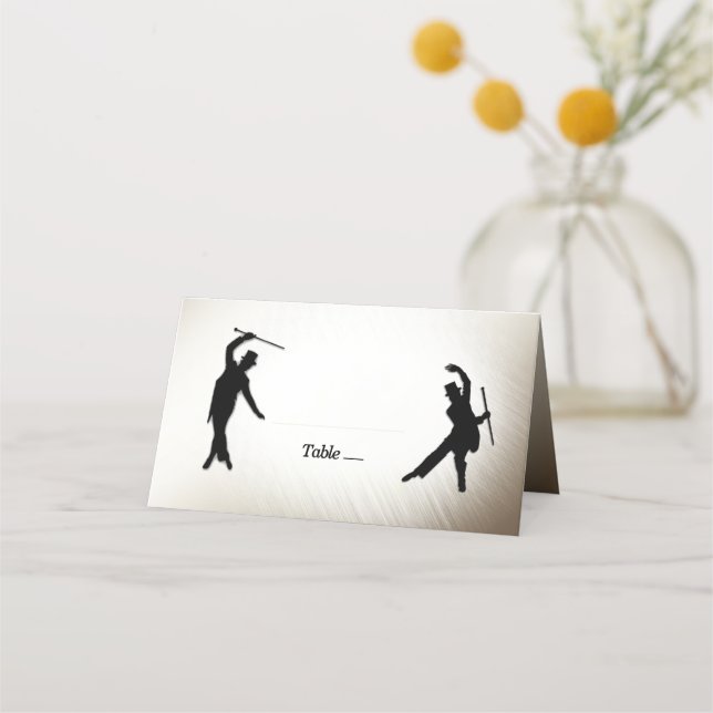 Male Top Hat Canes Tap Dancers Place Cards (Front)
