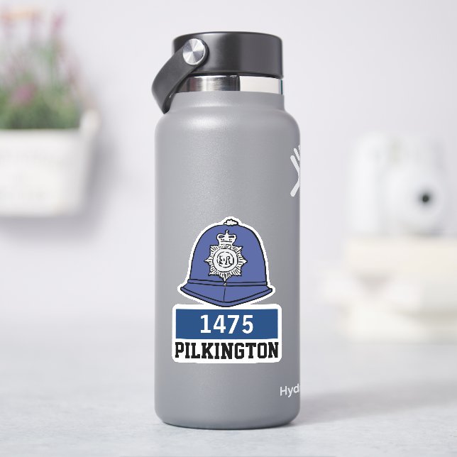Male UK Police Constable Helmet with Name & Number (HydroFlask)