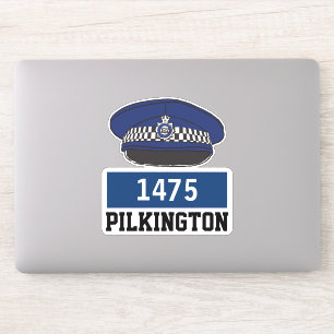 Male UK Police Officer Flat Cap with Name & Number