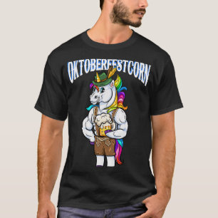 Male Unicorn In Leather Trousers Beer Tent Beer Ga T-Shirt
