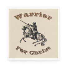 Male Warrior For Christ Napkins