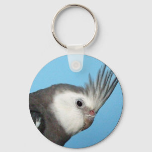 Male Whiteface Cockatiel Key Ring