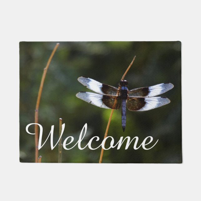 Male Widow Skimmer Dragonfly Doormat (Front)