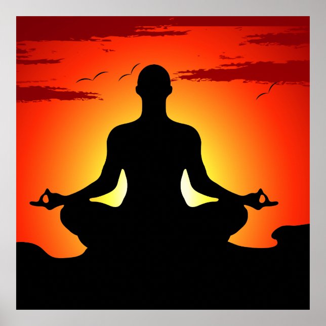 Male Yoga Meditating XL Poster (Front)
