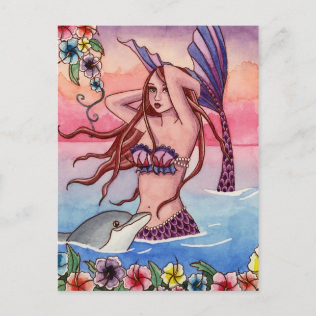 Maleah - Dolphin Mermaid Postcard (Front)