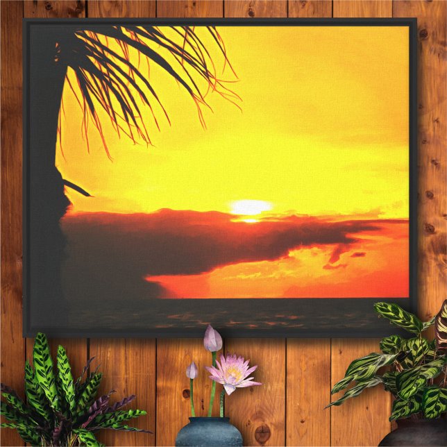 Malecon Sunset 2441 Art Canvas Print (Creator Uploaded)