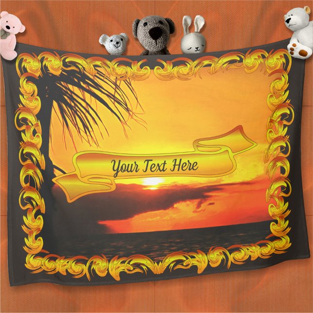 Malecon Sunset 2441 Fleece Blanket (Creator Uploaded)
