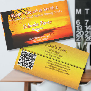 Malecon Sunset 2441 QR Code Business Card