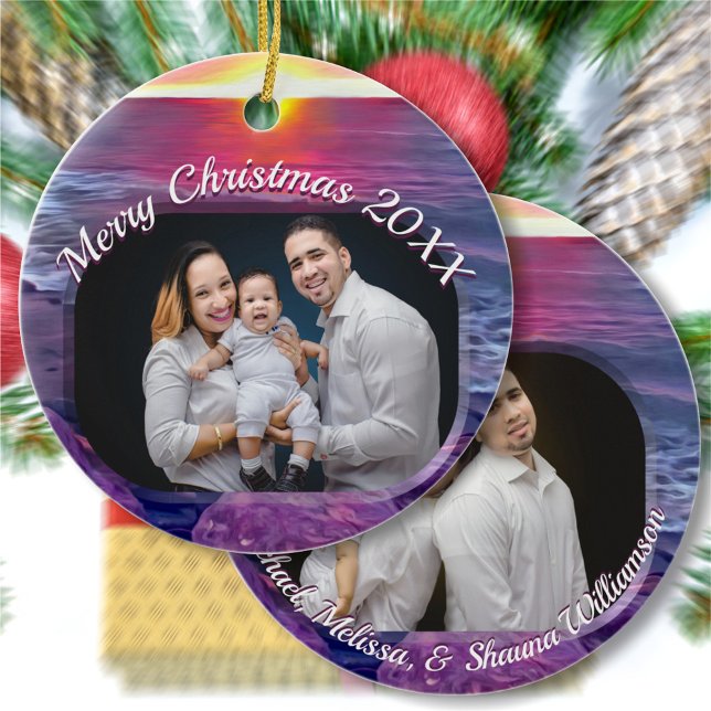 Malecon Sunset Family Christmas 0911 Ceramic Tree Decoration (Creator Uploaded)
