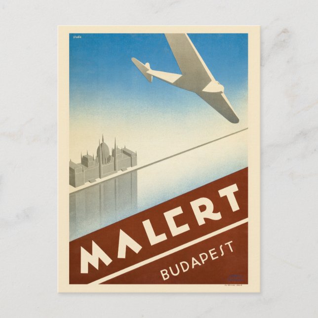 Malert Budapest Hungary Vintage Poster 1934 Postcard (Front)