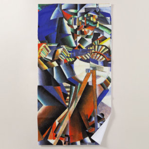 Malevich Kazimir The Knifegrinder Beach Towel
