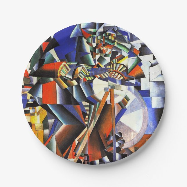 Malevich Kazimir The Knifegrinder Paper Plate (Front)