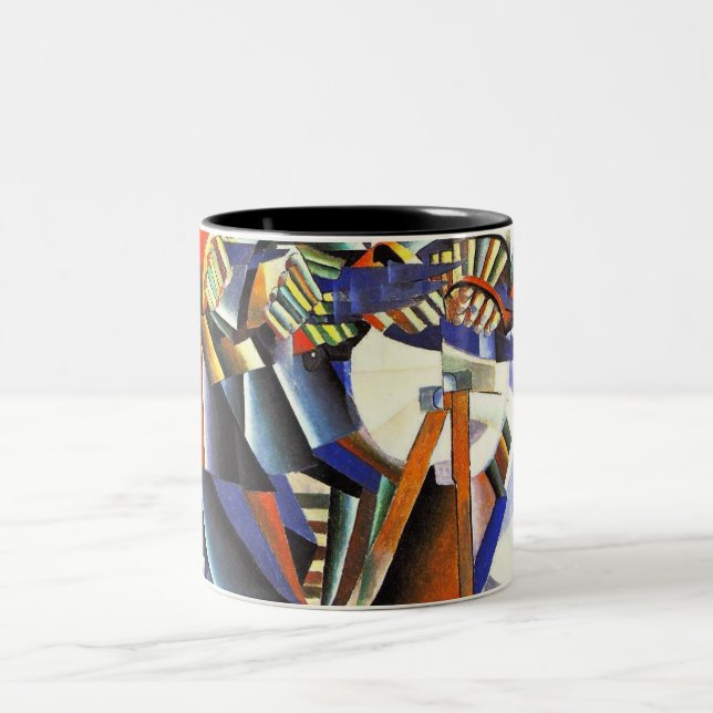 Malevich Kazimir The Knifegrinder Square Two-Tone Coffee Mug (Center)