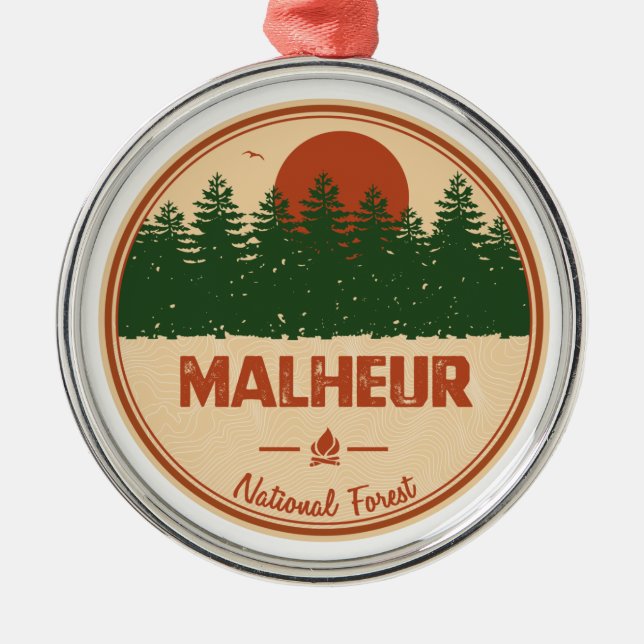 Malheur National Forest Metal Tree Decoration (Front)
