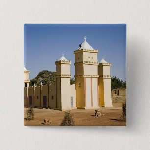 Mali, Bamako. Mosque, Bamako-Djenne Road 15 Cm Square Badge