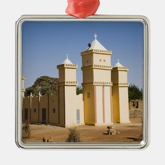 Mali, Bamako. Mosque, Bamako-Djenne Road Metal Tree Decoration (Front)