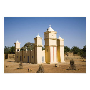 Mali, Bamako. Mosque, Bamako-Djenne Road Photo Print