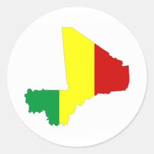 mali country flag map shape silhouette symbol classic round sticker