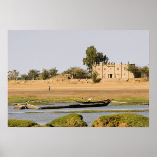 Mali, Djenne. Bani River near Djenne Poster