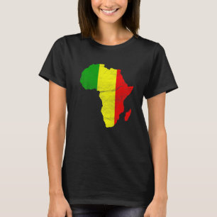 Mali Flag Africa Continent Silhouette Gift for Mal T-Shirt