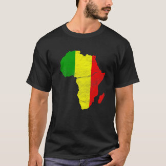 Mali Flag Africa Continent Silhouette Gift for Mal T-Shirt