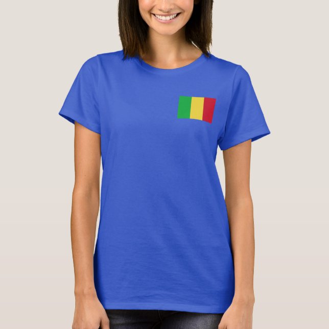 Mali Flag and Map dk T-Shirt (Front)
