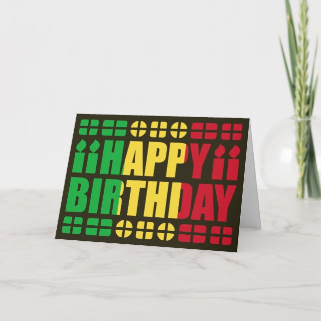 Mali Flag Birthday Card (Front)