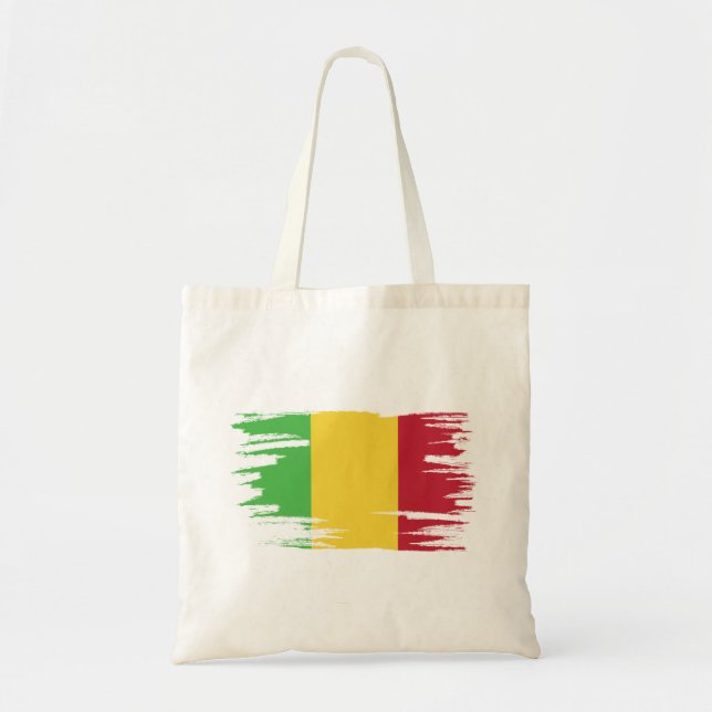 Mali Flag Brush Art Tote Bag (Front)