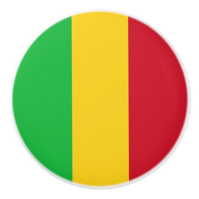 Mali Flag Ceramic Knob (Front)