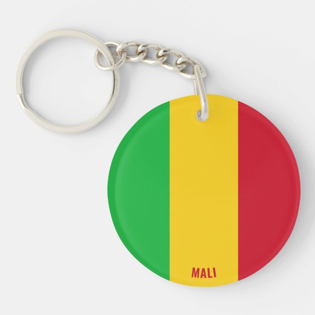 Mali Flag Charming Patriotic Key Ring (Front)
