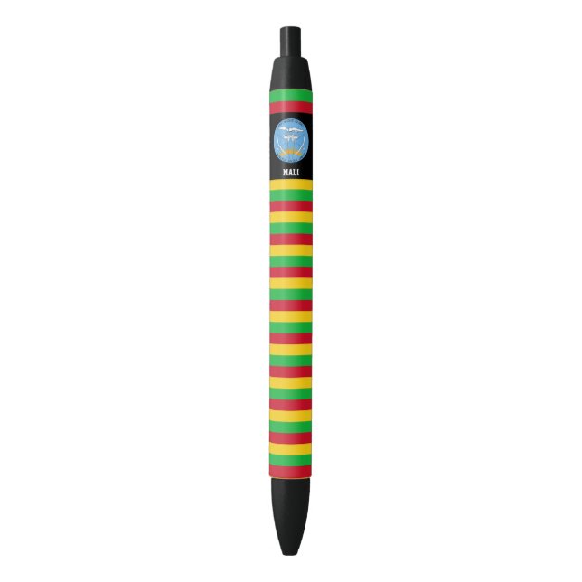 Mali Flag Cute Patriotic Black Ink Pen (Front Vertical)