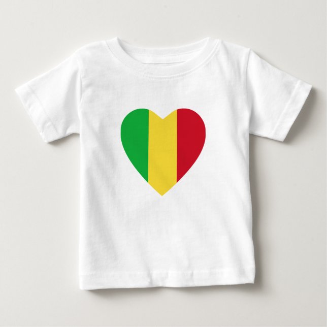 Mali Flag Heart T-Shirt (Front)