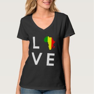 Mali Flag Love Africa Continent Silhouette for Mal T-Shirt