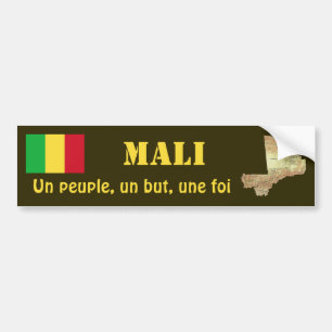 Mali Flag + Map Bumper Sticker