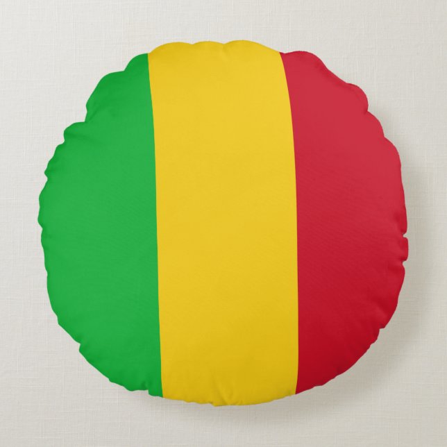 Mali Flag Round Cushion (Front)