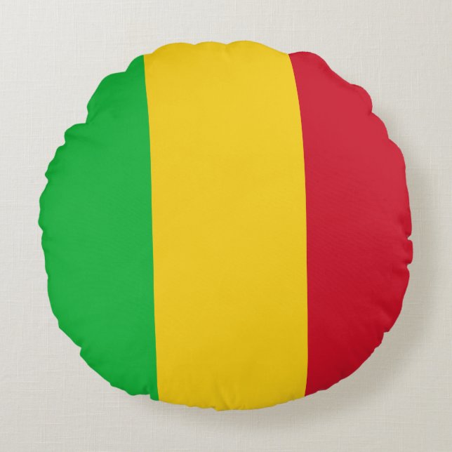 Mali Flag Round Cushion (Front)