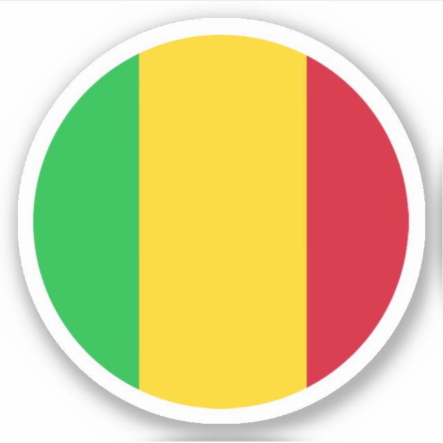 Mali Flag Round Sticker (Front)
