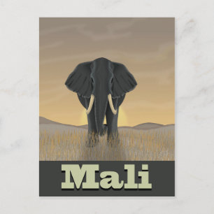 Mali landscape Vintage travel poster Postcard