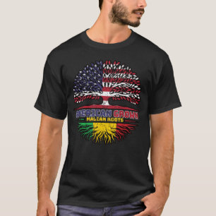 Mali Malian American USA Tree Roots Flag T-Shirt