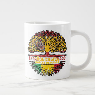 Mali Malian Spanish Spain Tree Roots Flag Large Coffee Mug