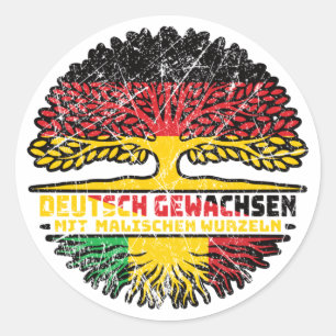 Mali Malisch Deutsch Deutschland Baum Wurzel Classic Round Sticker