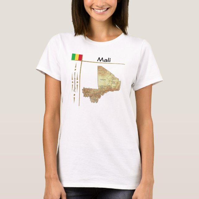 Mali Map + Flag + Title T-Shirt (Front)