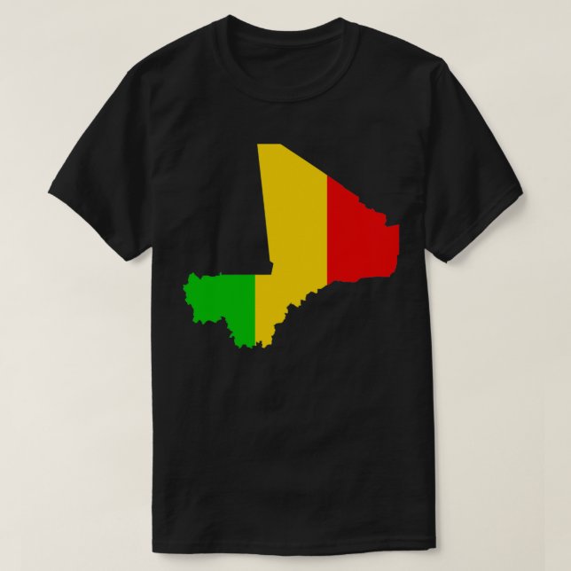 Mali National Flag inside African Nation of Mali O T-Shirt (Design Front)