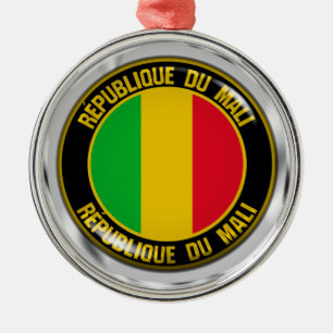 Mali Round Emblem Metal Tree Decoration
