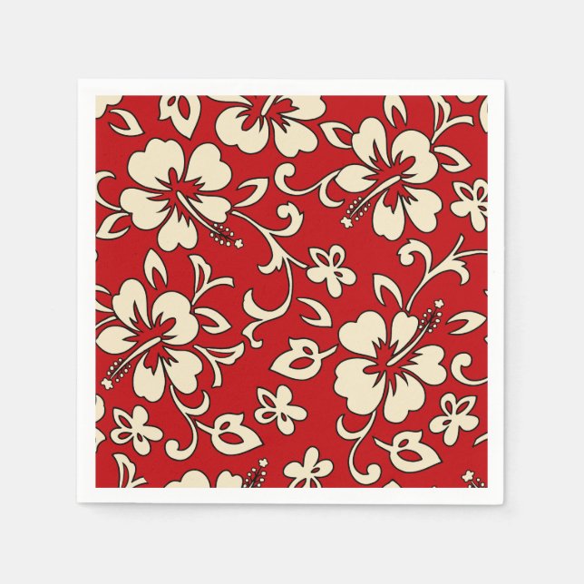 Malia Hibiscus Hawaiian Floral Napkin (Front)