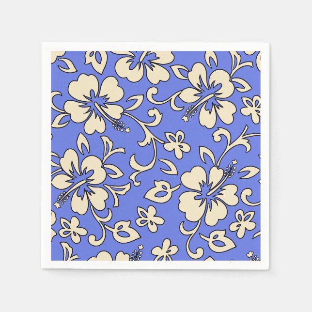 Malia Hibiscus Hawaiian Floral Napkin (Front)