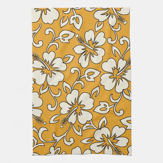 Malia Hibiscus Hawaiian Kitchen Towel (Vertical)
