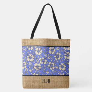 Malia Hibiscus Hawaiian Monogram Beach Bag